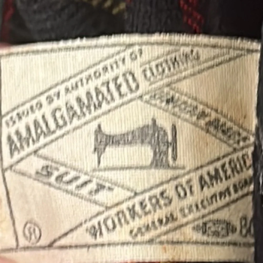 Vintage AMALGAMATED  clothing workers of America plaid wool front vest - Picture 5 of 5